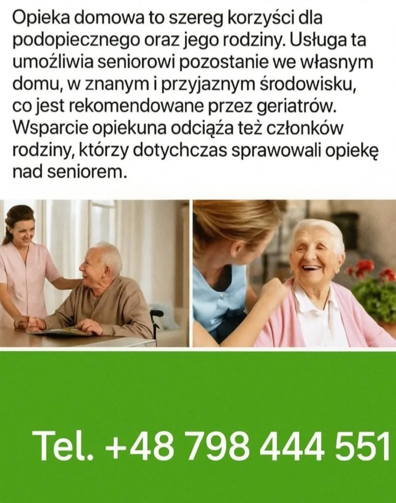 Oferujemy całodobową opiekę nad seniorami i osobami niepełnosprawnymi, opiekunka z doświadczeniem