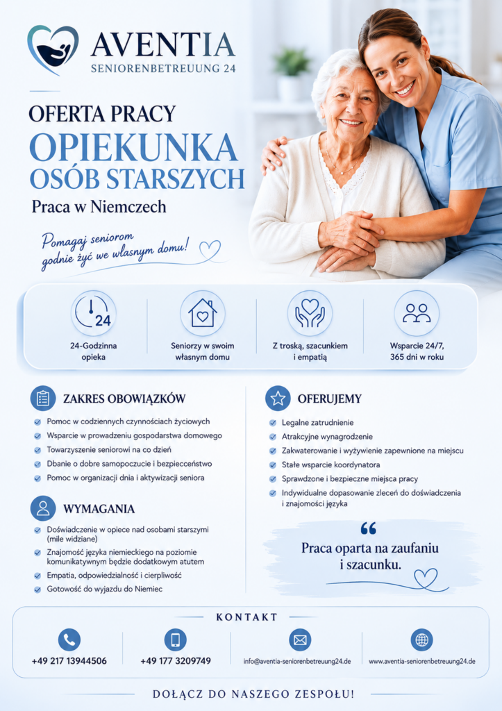 Opiekunka Osób Starszych – Praca w Niemczech
